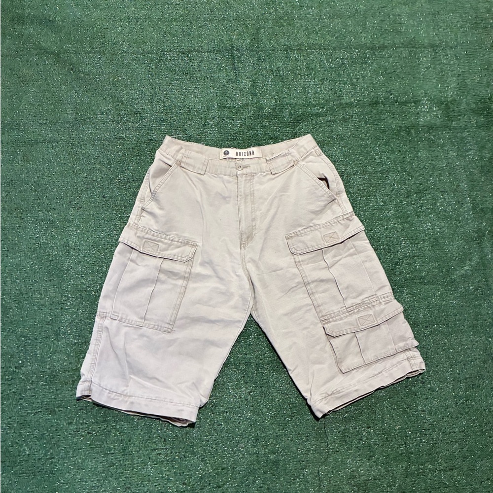 Arizona Men's Beige Double Pocket Cargo Shorts